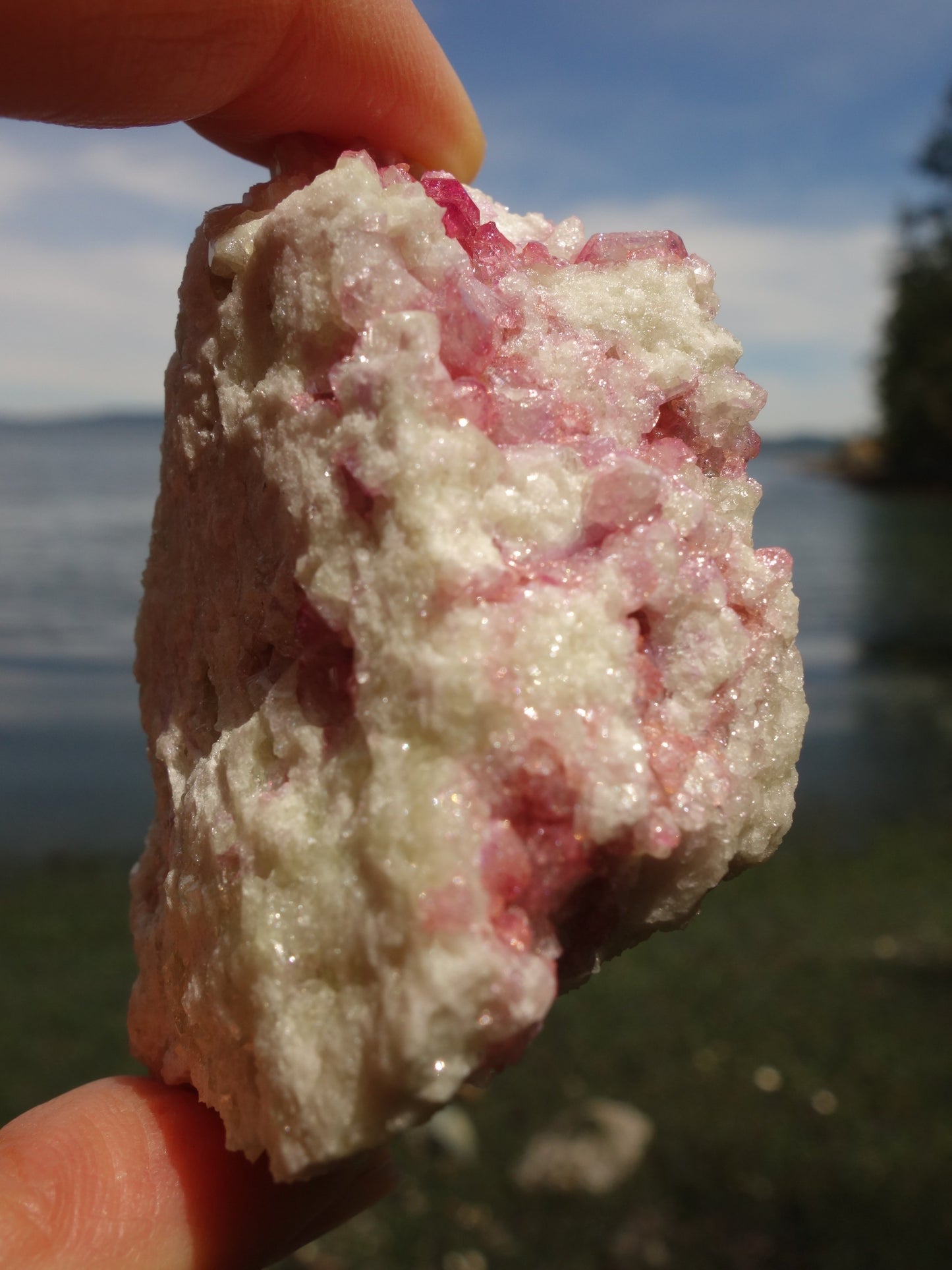 Strawberry Pink Gemmy Crystals Vesuvanite Cluster From Quebec, Canada - Metiz Tier Price