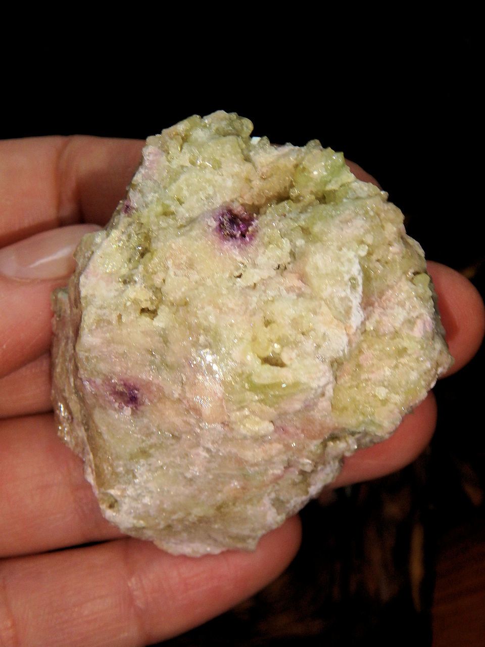 Lime Green Druzy & Pink Vesuvianite Cave Specimen - Earth Family Crystals