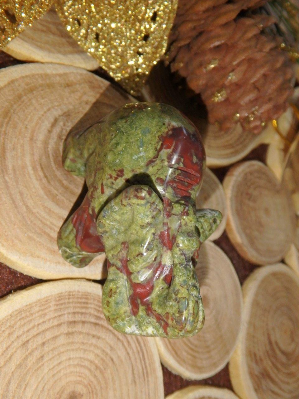  Dragons Blood Jasper Elephant Carving