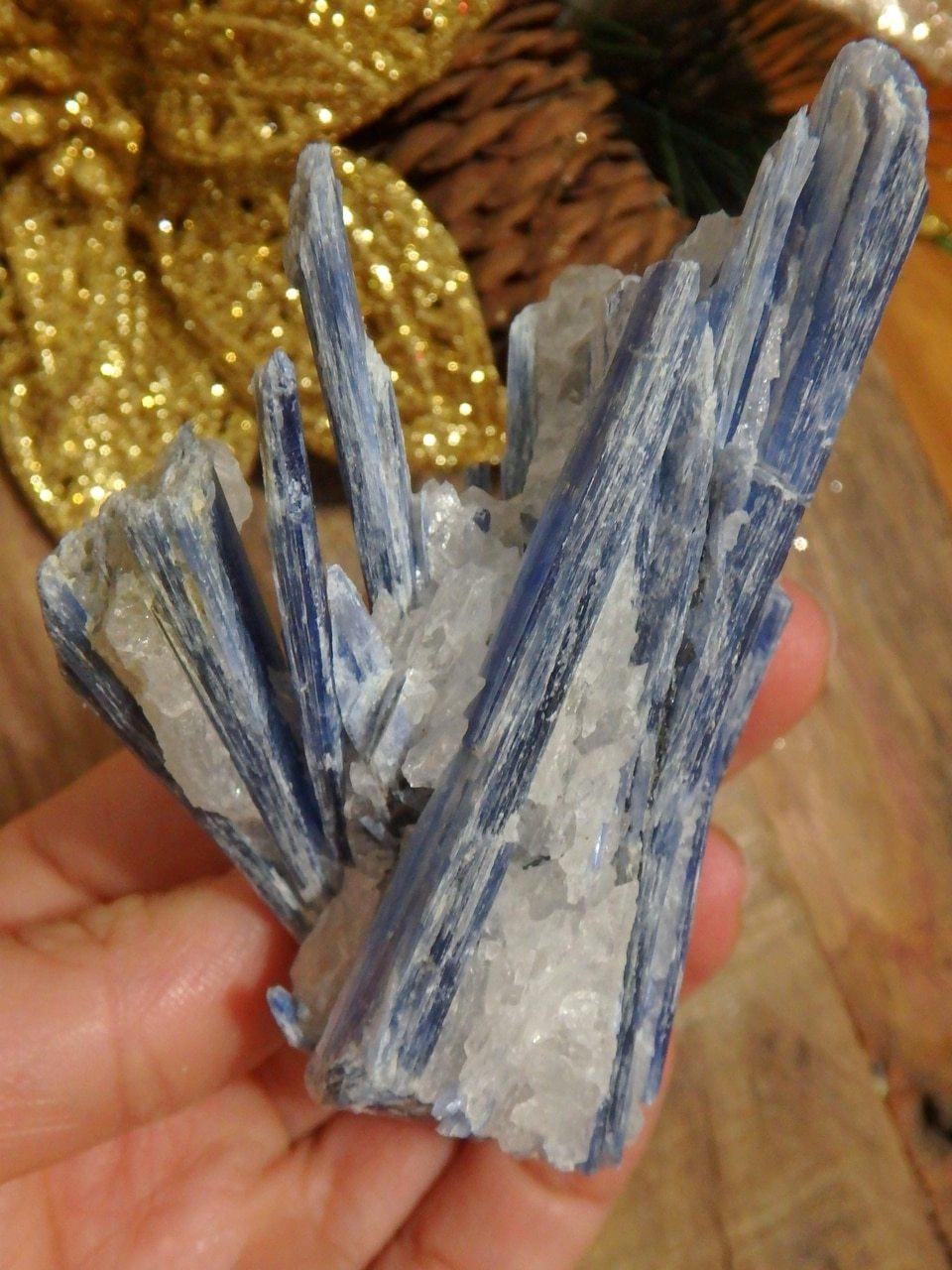  Blades of Blue Kyanite & Quartz Cluster From Brazil 1