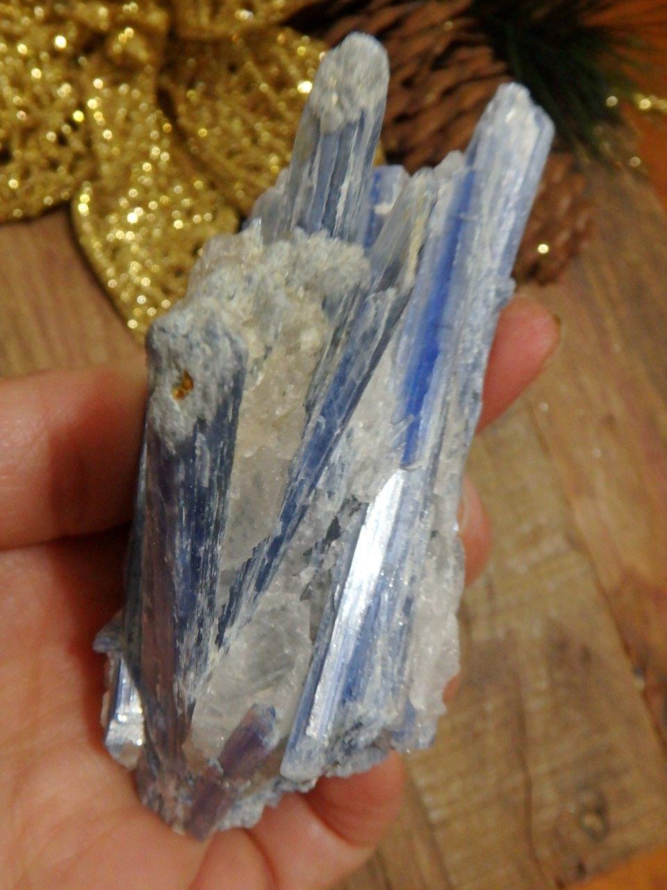  Blades of Blue Kyanite & Quartz Cluster From Brazil 1