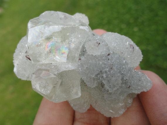  Calcite With Rainbows Galore & Sparkly Quartz Cluster*