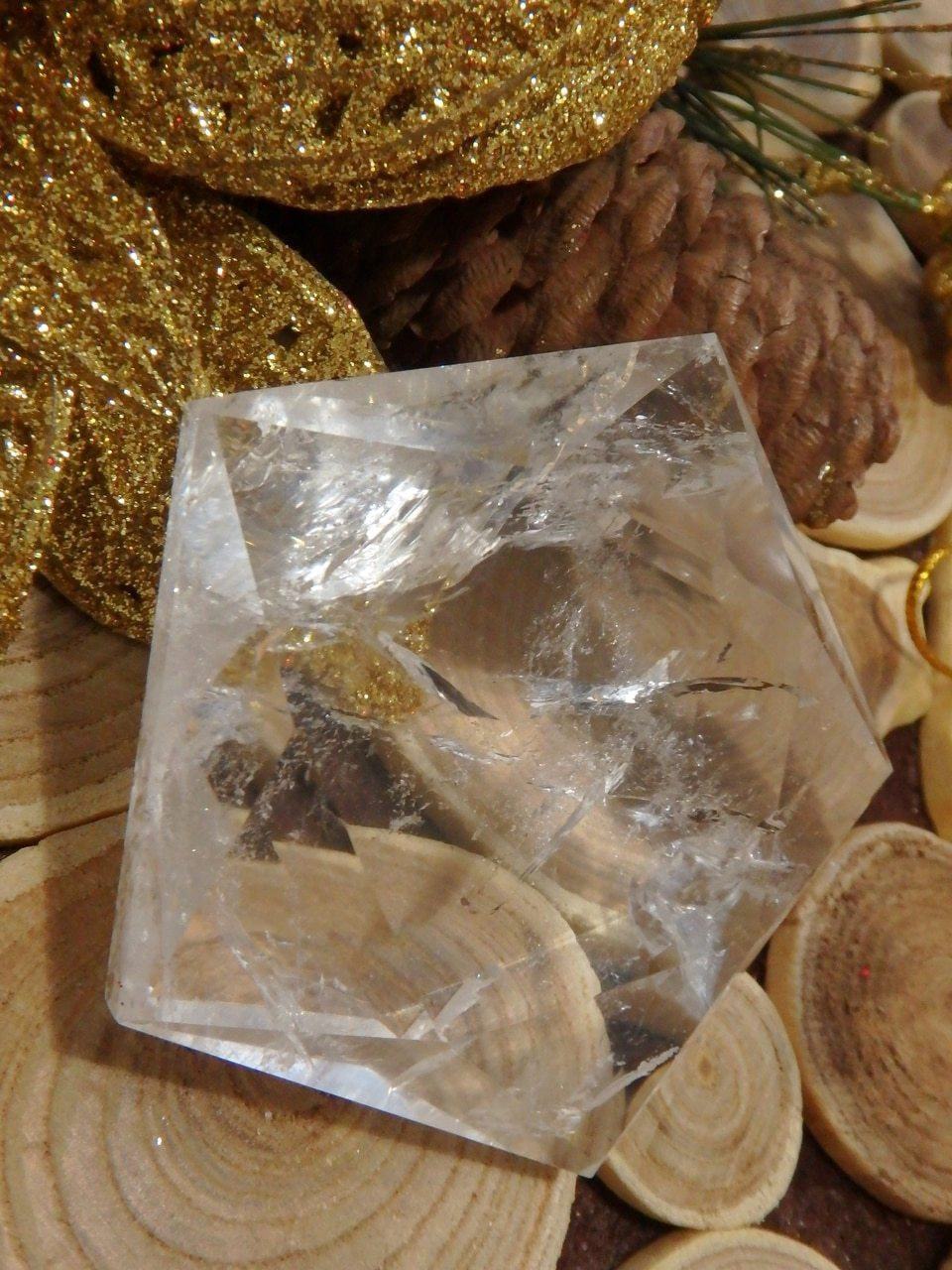  Clear Quartz Star Pentagon Sacred Geometry Carving