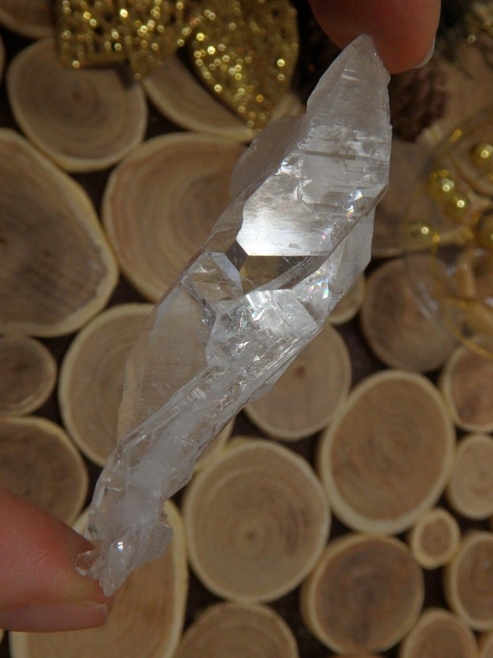 Healing Faden Quartz Hand Held Raw Specimen 2 - Earth Family Crystals