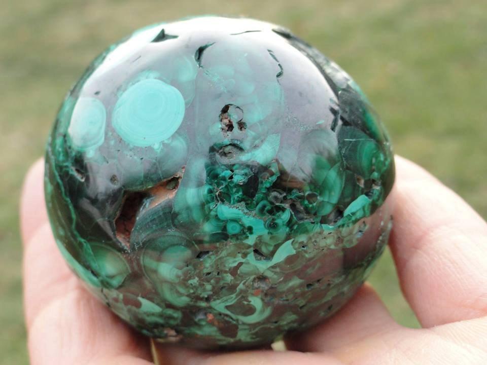 Large Deep Green MALACHITE SPHERE From The Congo* - Earth Family Crystals