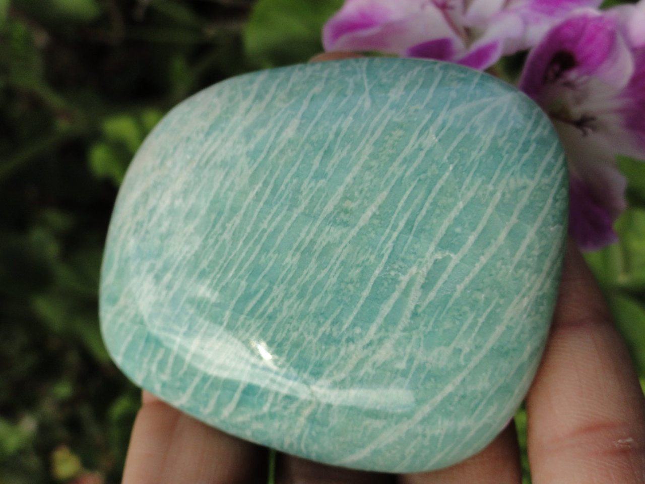  AMAZONITE PALM STONE~ Stone of Enhancing loving communication,Prosperity, Healing*