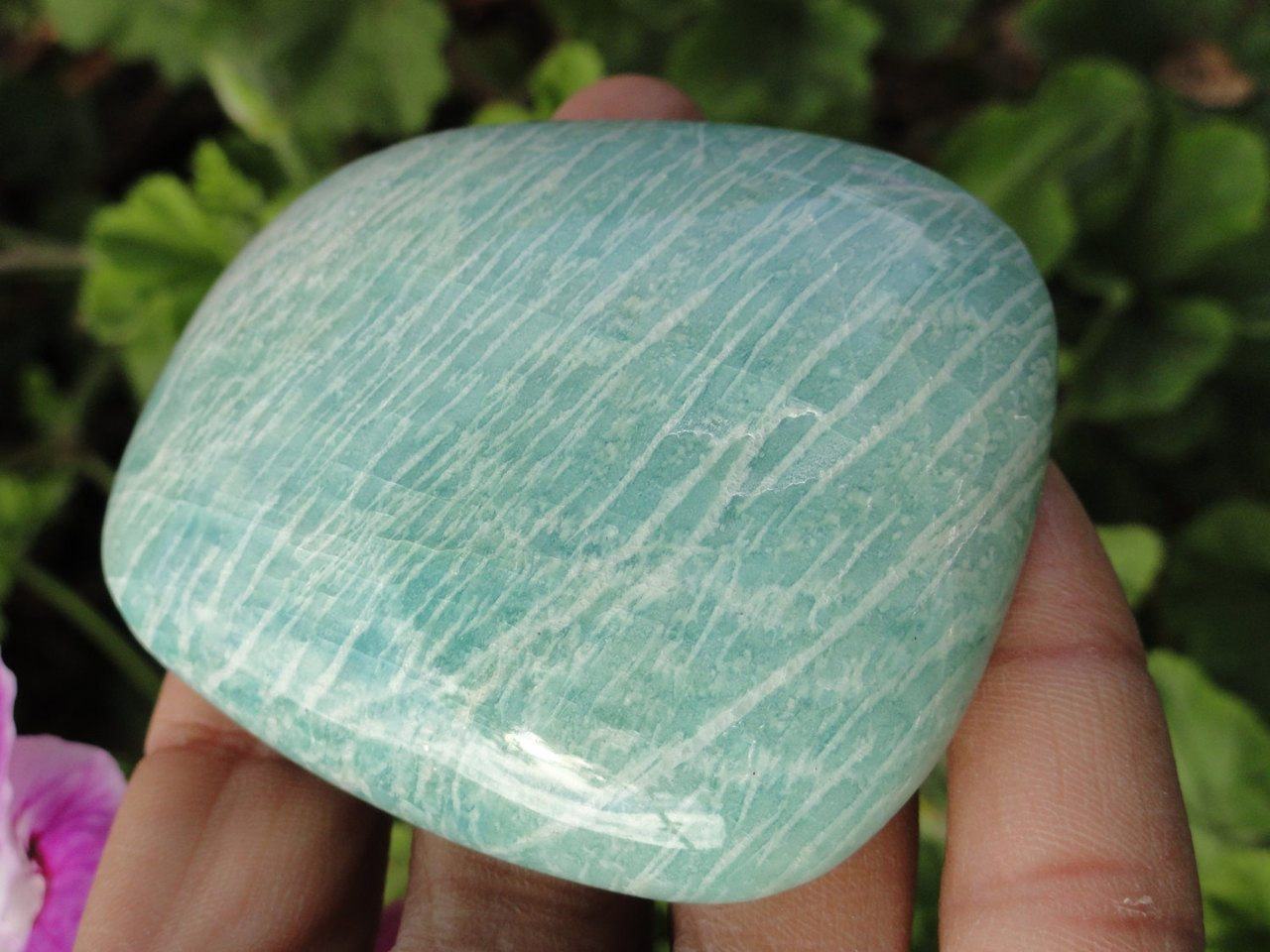  AMAZONITE PALM STONE~ Stone of Enhancing loving communication,Prosperity, Healing*