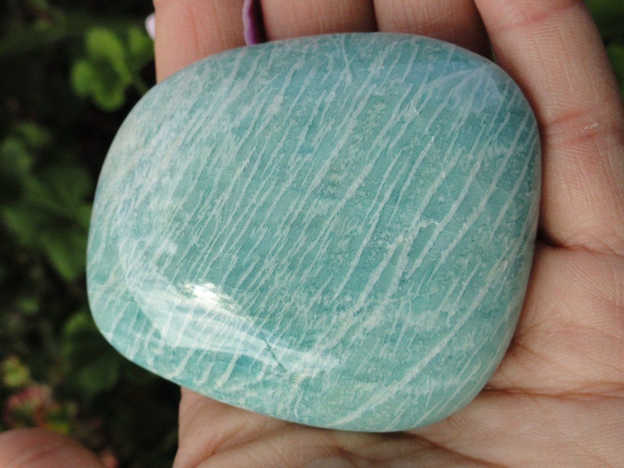  AMAZONITE PALM STONE~ Stone of Enhancing loving communication,Prosperity, Healing*