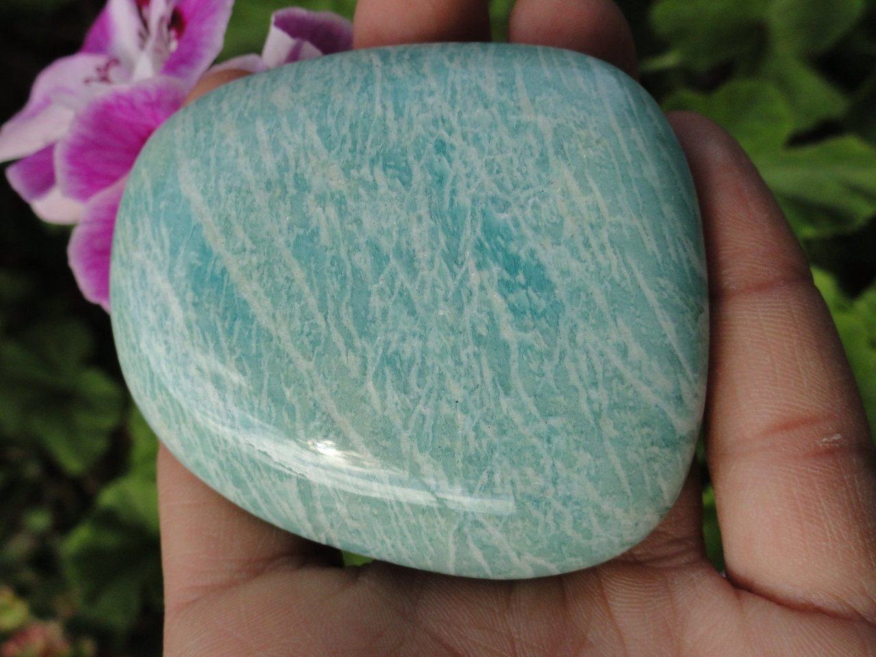  AMAZONITE PALM STONE~ Stone of Enhancing loving communication,Prosperity, Healing*