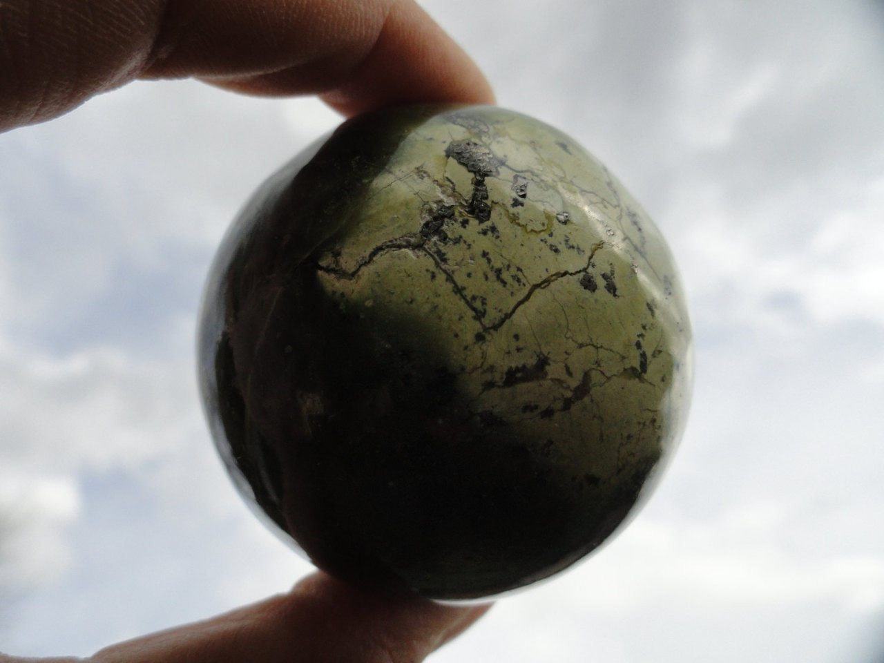  Beautiful Forest & Lime Green SERPENTINE SPHERE With PYRITE Veins*