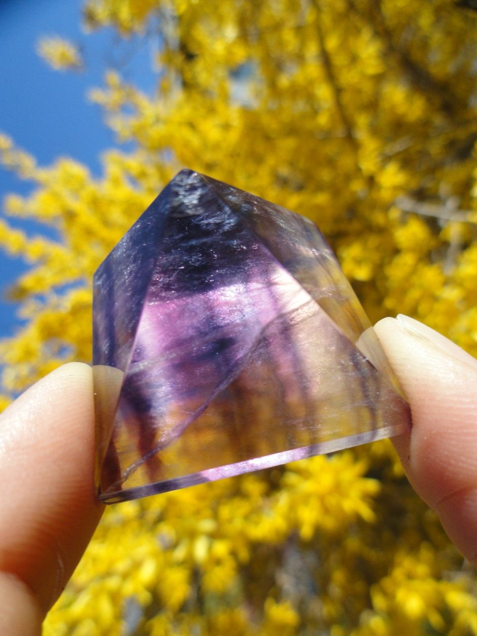  Glowing Rainbow FLUORITE PYRAMID* Default Title - Earth Family Crystals