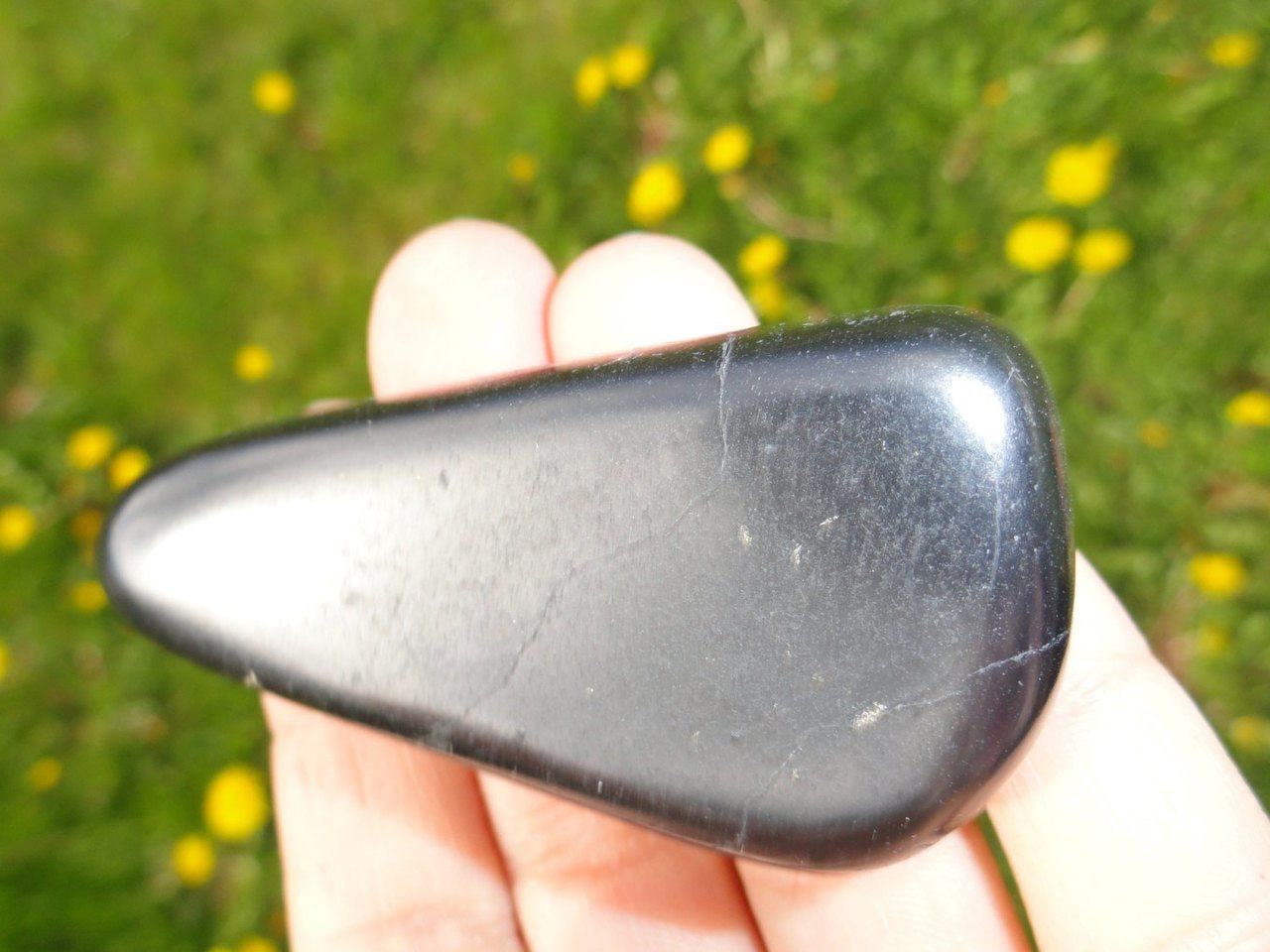  Black SHUNGITE PALM STONE*