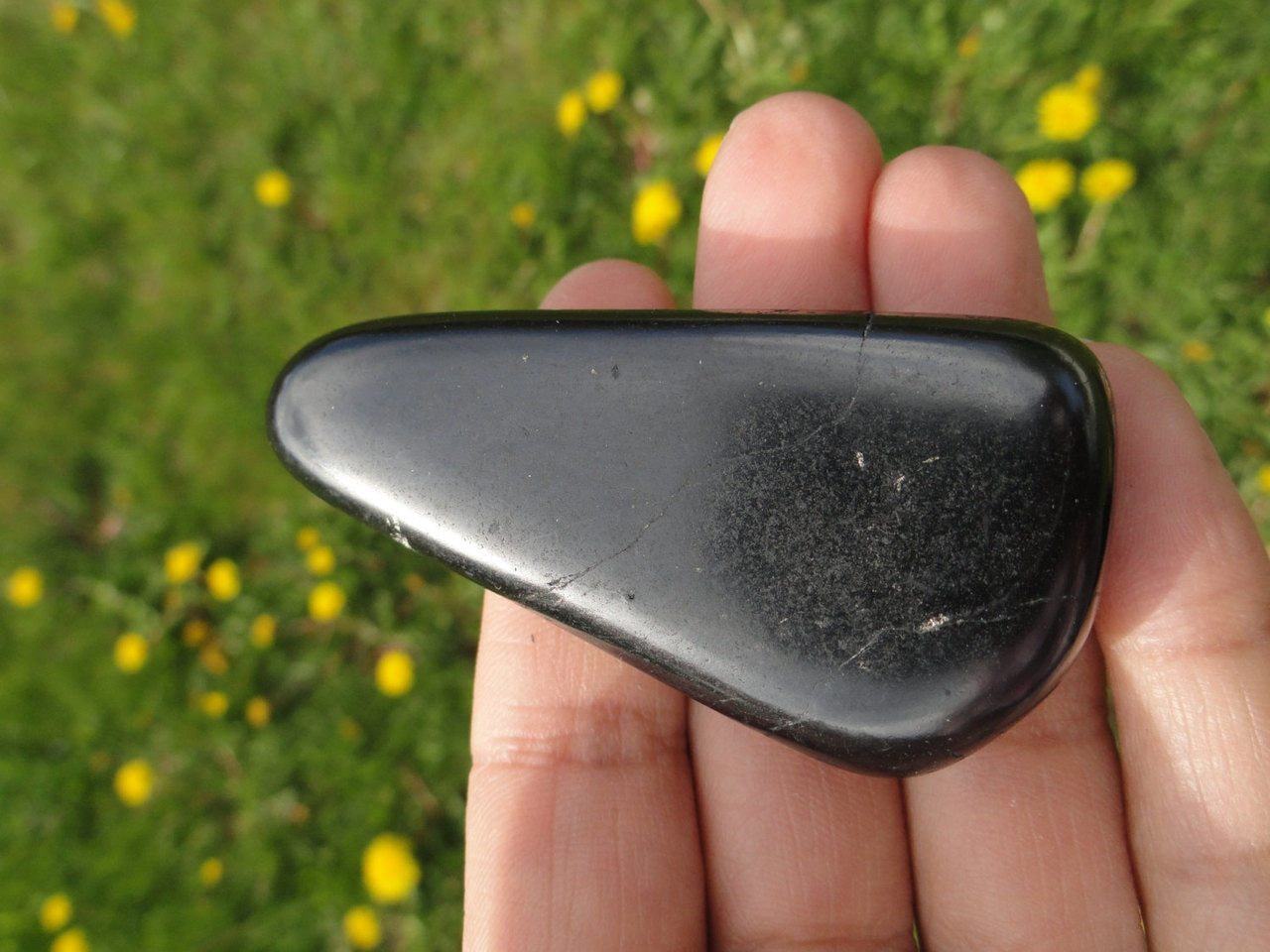  Black SHUNGITE PALM STONE*