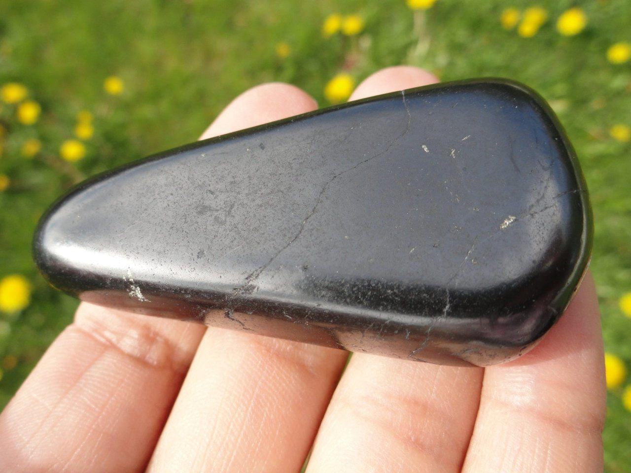  Black SHUNGITE PALM STONE*