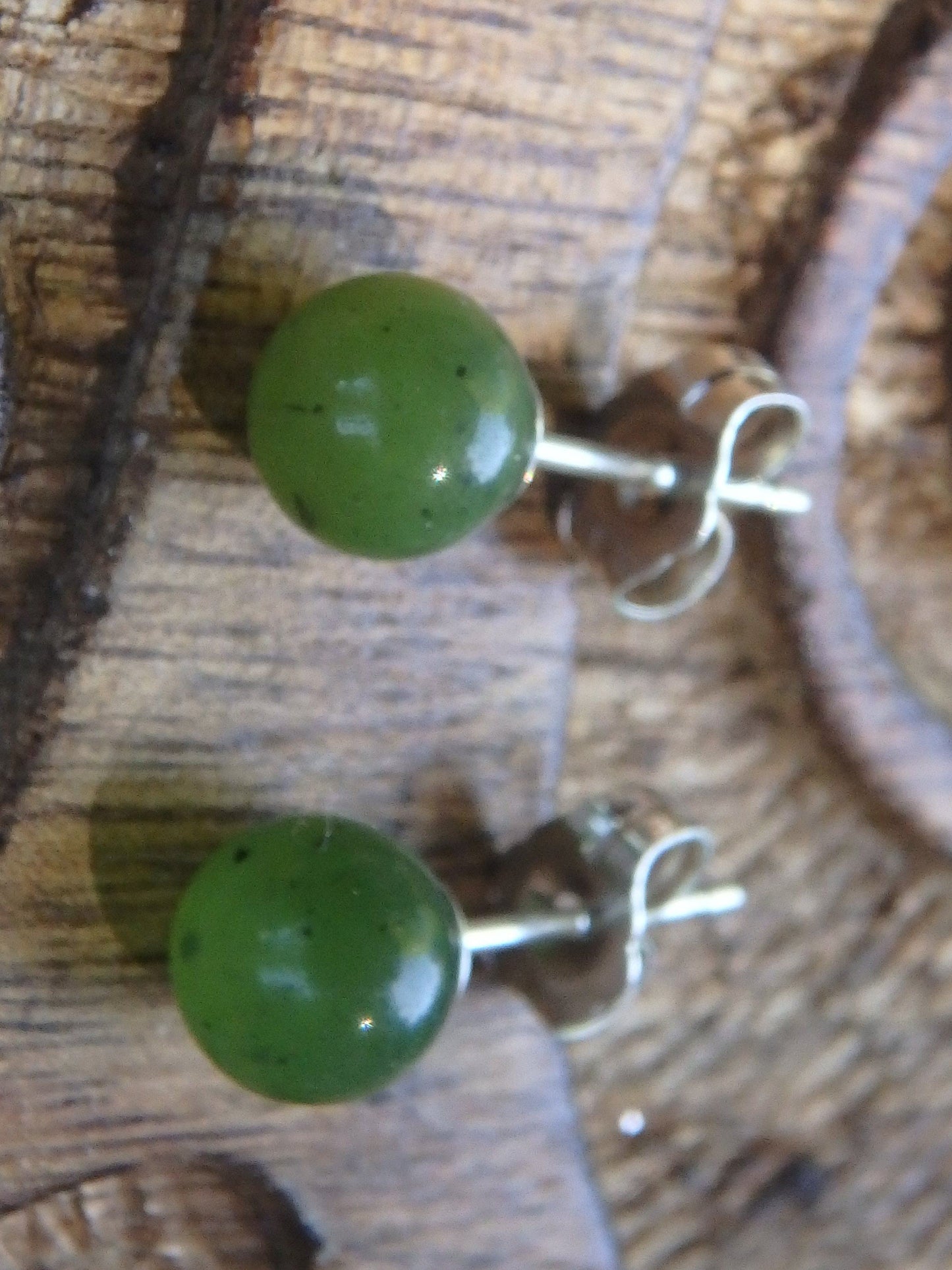  BC Jade Stud Earrings in Sterling Silver