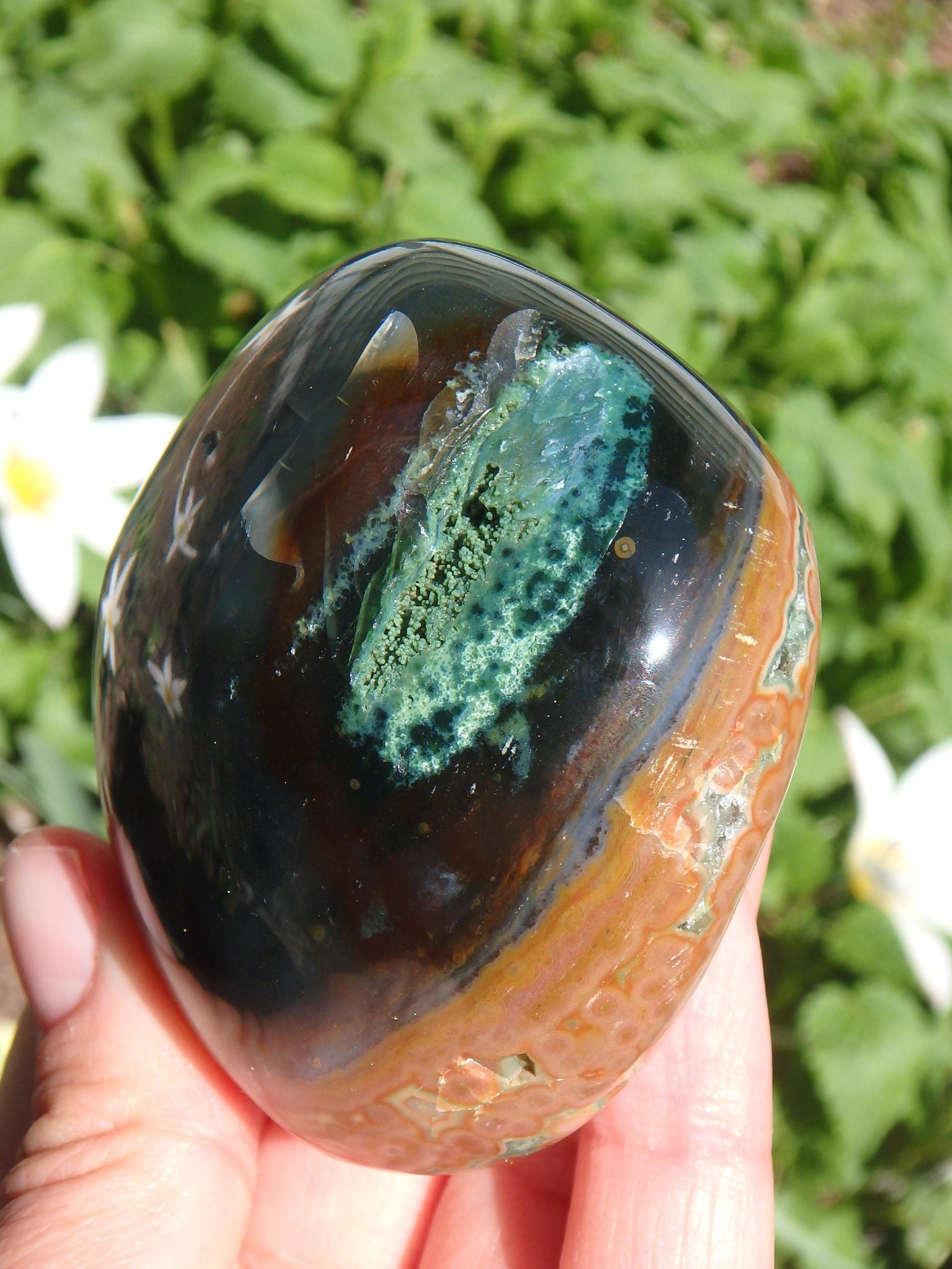  Creamy Orbs and Caves Madagascar Ocean Jasper Specimen