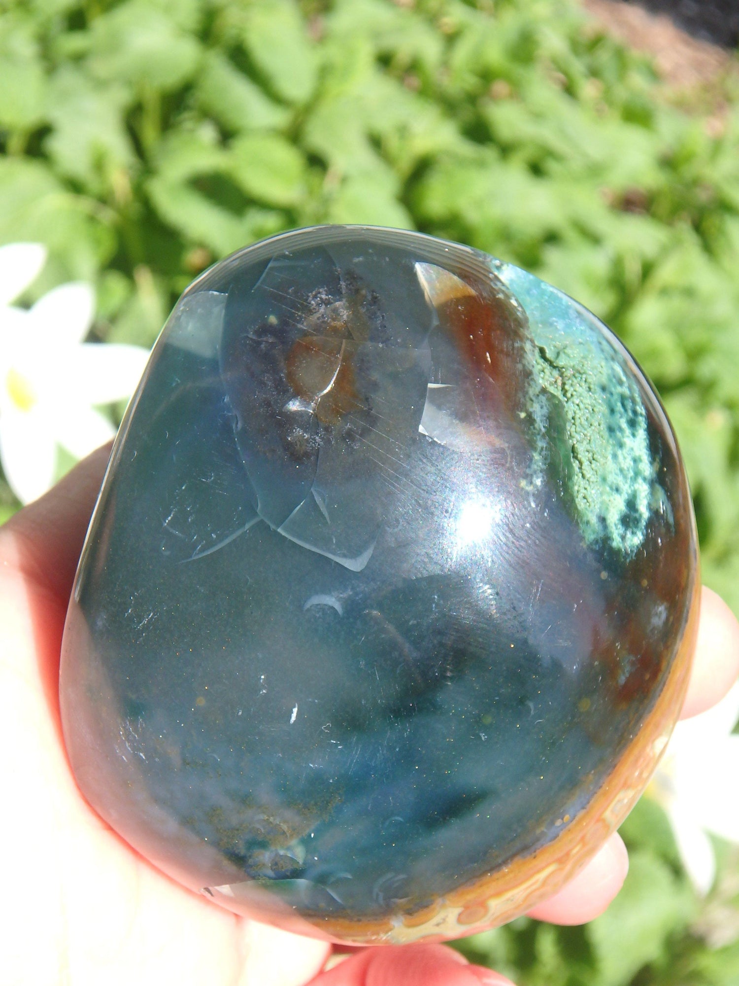  Creamy Orbs and Caves Madagascar Ocean Jasper Specimen