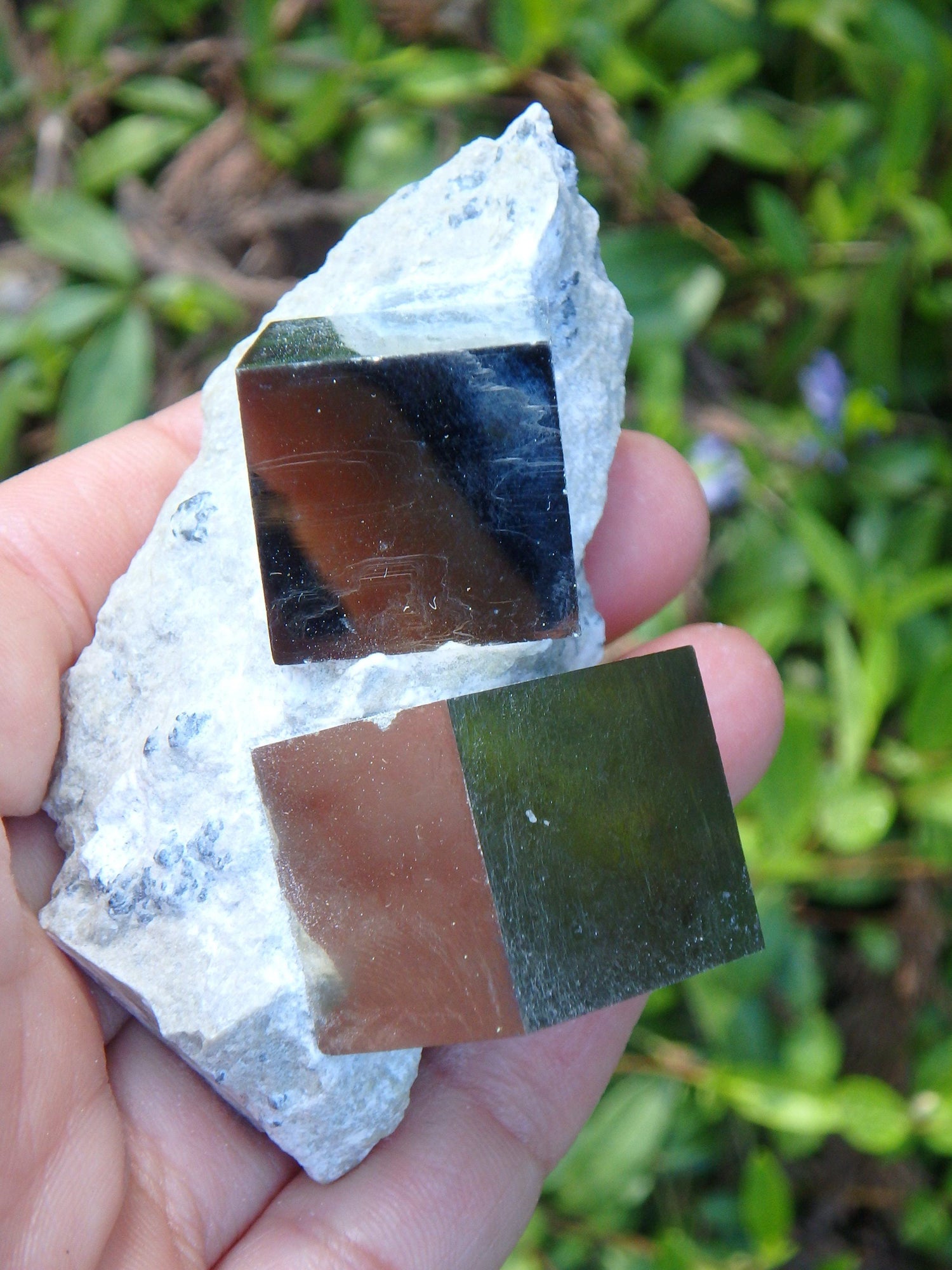  Completely Natural Double Cubic Pyrite in Matrix From Spain