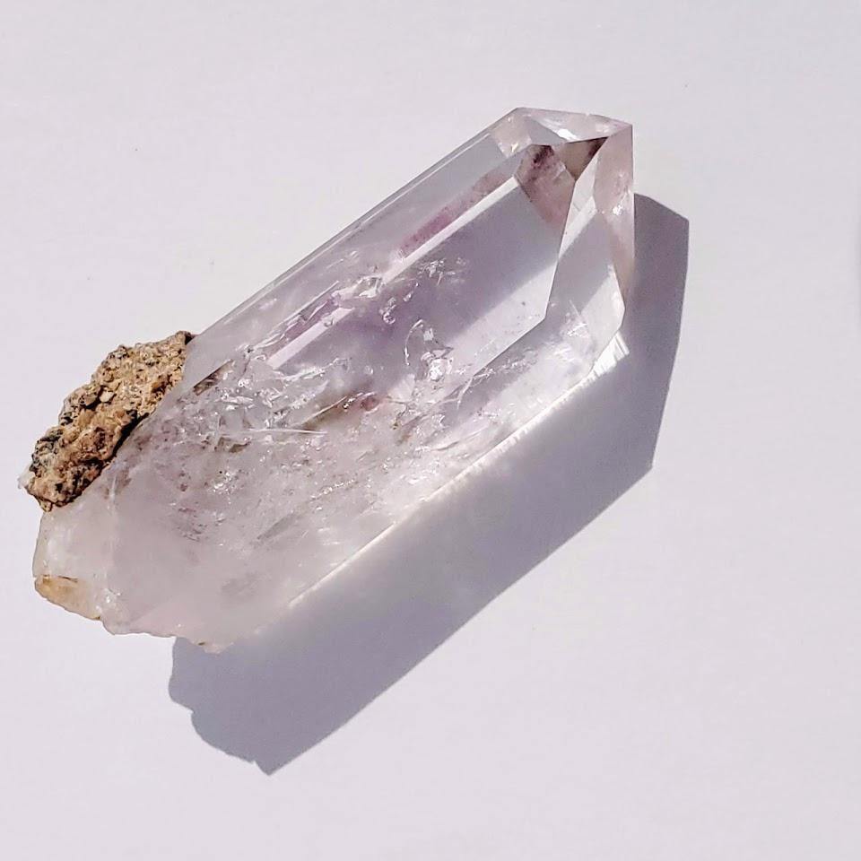  2 Moving Rare Enhydro Water Bubbles~ Brandberg Quartz Point With Light Purple Natural Tint from Namibia