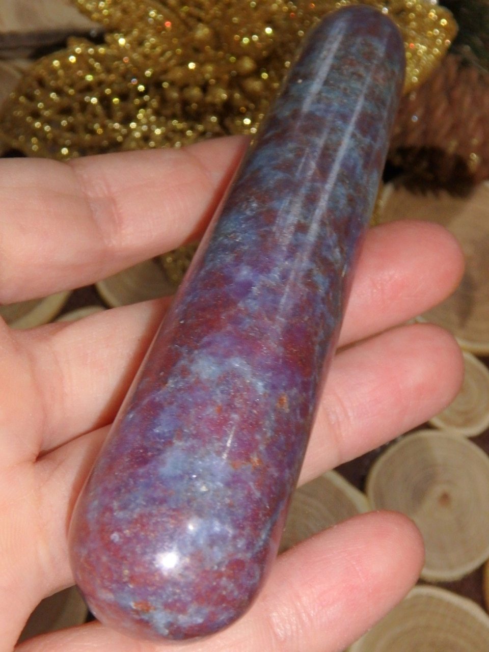 Lovely Color Contrast Ruby Kyanite Polished Wand Carving - Earth Family Crystals