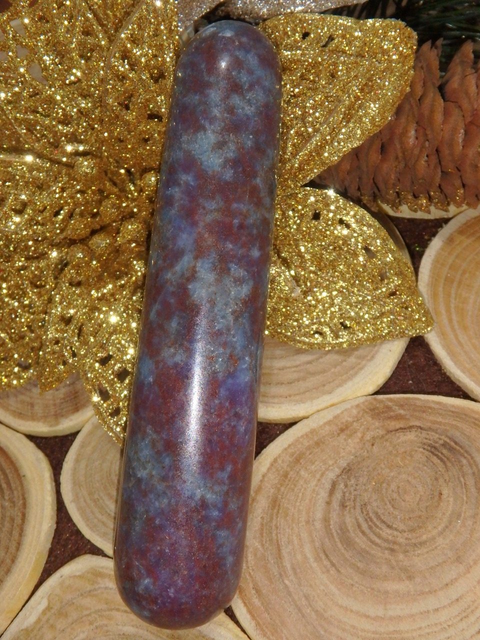 Lovely Color Contrast Ruby Kyanite Polished Wand Carving - Earth Family Crystals