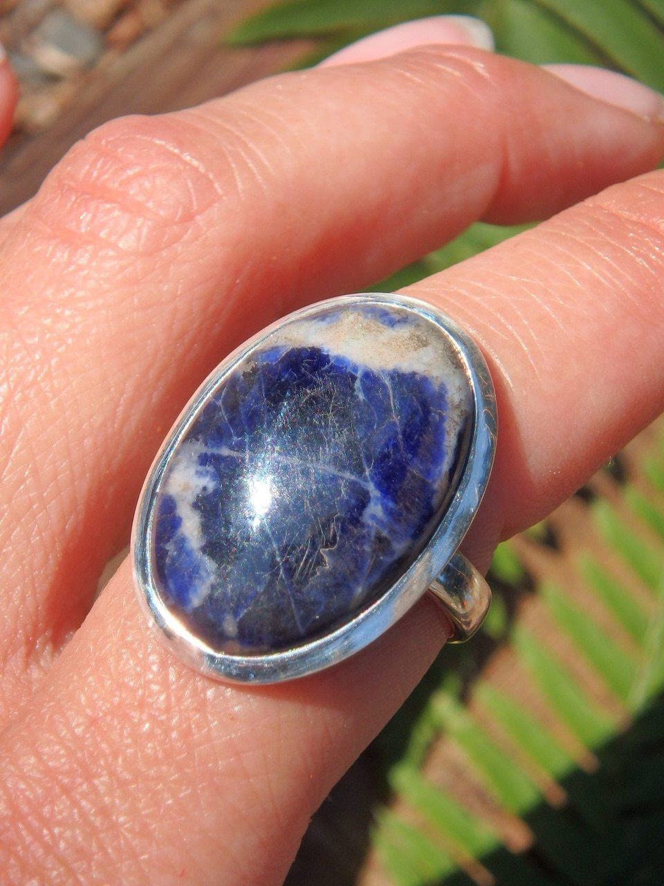  Deep Blue Sodalite Ring in Sterling Silver (Size 10)